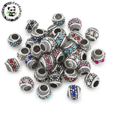 50pcs Large Hole Rhinestone European Beads for Bracelet Making DIY 11x10mm