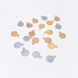 50pcs Round Metal Spacers DIY Earrings Making Pendants Charms 6/8/10mm