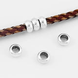50pcs Round Slider Beads Spacer 4mm Leather Cord DIY Bracelet Necklace Jewelry