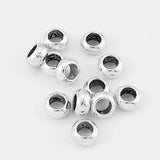 50pcs Round Slider Beads Spacer 4mm Leather Cord DIY Bracelet Necklace Jewelry