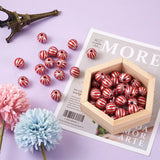 50pcs Round Wood Beads 16mm Star Pattern for Jewelry Making DIY Crafts