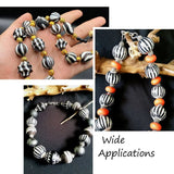 50pcs Round Wood Beads 16mm Star Pattern for Jewelry Making DIY Crafts