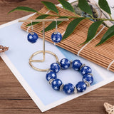 50pcs Round Wood Beads 16mm Star Pattern for Jewelry Making DIY Crafts