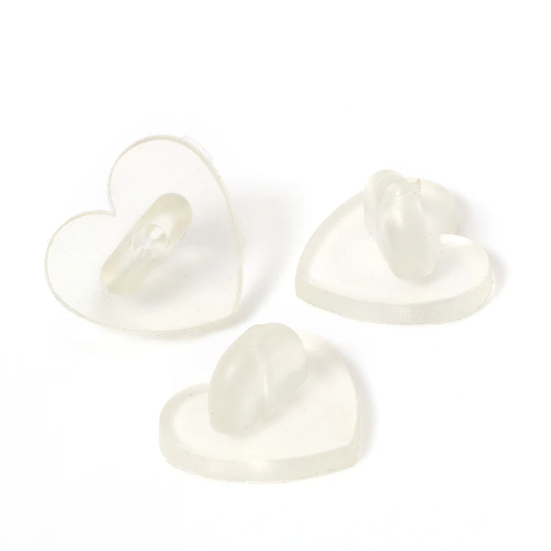 50pcs Heart Shape Rubber Pin Backs for Tie Tack Lapel Pin Holder Badges