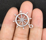 50pcs Rudder Charms Tibetan Silver Wheel Charms Pendant 28x24mm