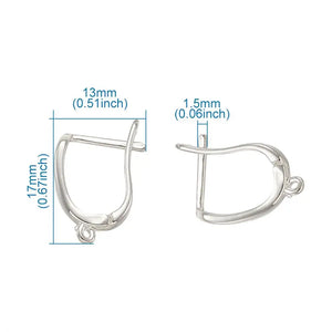 50pcs Brass Hoop Earring Findings with Loop Earring Hooks Jewelry Making Golden