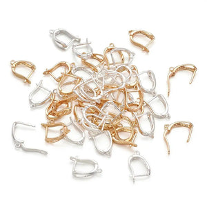 50pcs Brass Hoop Earring Findings with Loop Earring Hooks Jewelry Making Golden