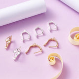 50pcs Brass Hoop Earring Findings with Loop Earring Hooks Jewelry Making Golden