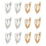 50pcs Brass Hoop Earring Findings with Loop Earring Hooks Jewelry Making Golden