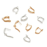 50pcs Brass Hoop Earring Findings with Loop Earring Hooks Jewelry Making Golden