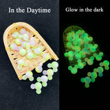 50pcs Silicone Luminous Beads Glow Mickey Rainbow DIY Jewelry