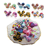 50pcs Silicone Mickey Teether Beads BPA Leopard Mini DIY Pacifier Chain Necklace