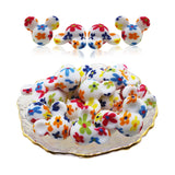 50pcs Silicone Mickey Teether Beads BPA Leopard Mini DIY Pacifier Chain Necklace
