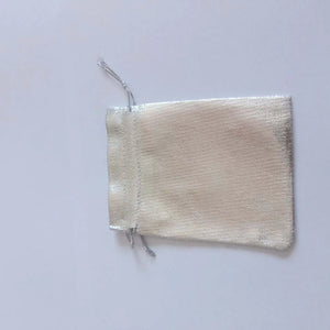 50 Silver Foil Organza Bag Drawstring Pouch Wedding/Party Packaging