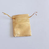 50 Silver Foil Organza Bag Drawstring Pouch Wedding/Party Packaging