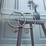 50pcs Heart Shape Charms Alloy Hollow Out Pendants DIY Jewelry Making