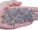 50pcs Heart Shape Charms Alloy Hollow Out Pendants DIY Jewelry Making