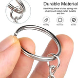 50pcs Silver Plated Blank Keyring Split Ring Keyfob Key Holder DIY Accessory