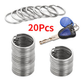 50pcs Silver Plated Blank Keyring Split Ring Keyfob Key Holder DIY Accessory
