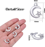 50pcs Silver Plated Rhinestone Moon Star Charms for DIY Jewelry Making