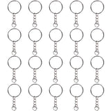 50pcs Silver-plated Metal Blank Key Ring DIY Key Chain Accessories