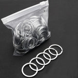 50pcs Silver-plated Metal Blank Key Ring DIY Key Chain Accessories