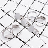 50pcs Size 7 Adjustable Stainless Steel Rings with Flat Round Tray