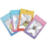 50pcs Smell Proof Laser Mylar Packaging Bag Resealable Holographic Zip Lock Bag