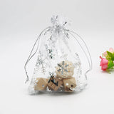 50pcs Snowflake Jewelry Organza Bags Red Wedding Christmas Party Packaging