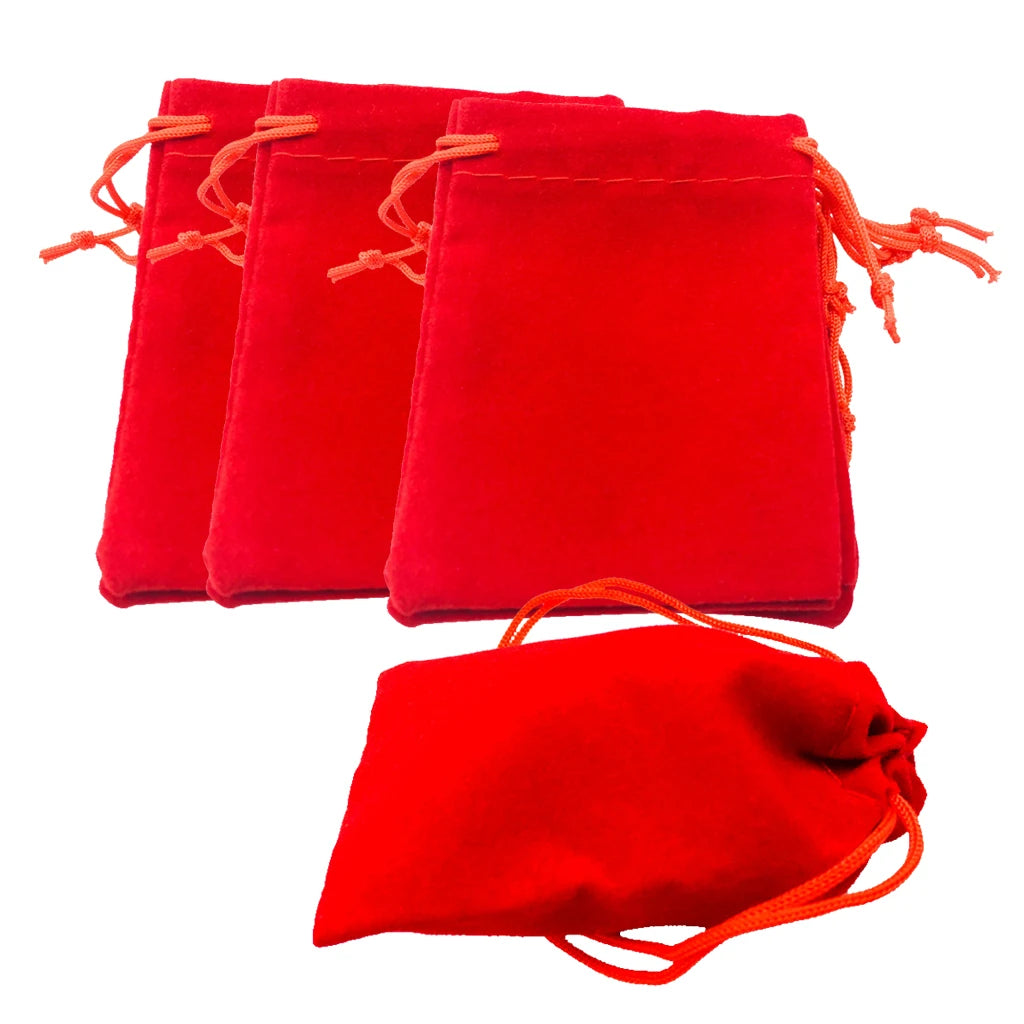 50pcs Velvet Drawstring Bags Jewelry Gift Pouches Red/Pink/Black/Blue