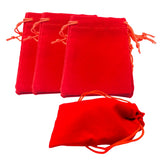 50pcs Velvet Drawstring Bags Jewelry Gift Pouches Red/Pink/Black/Blue