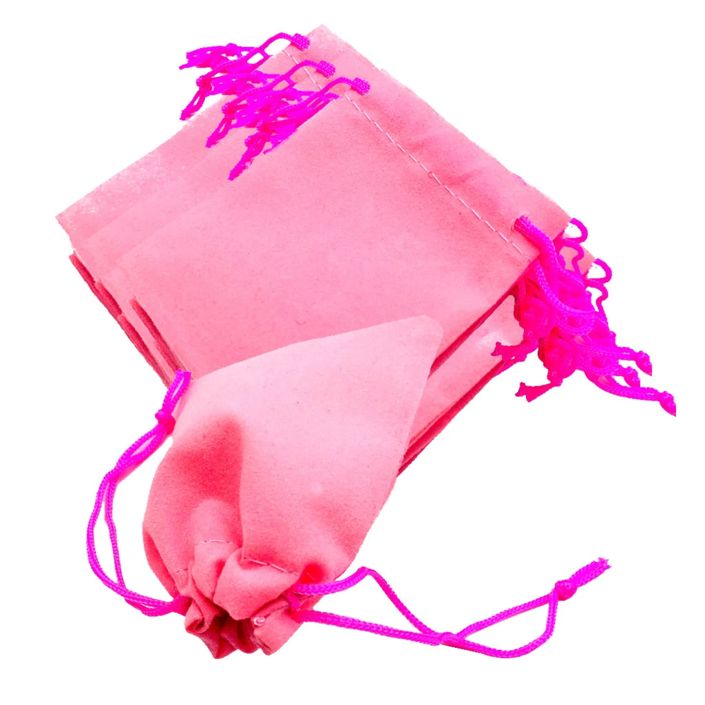 50pcs Velvet Drawstring Bags Jewelry Gift Pouches Red/Pink/Black/Blue