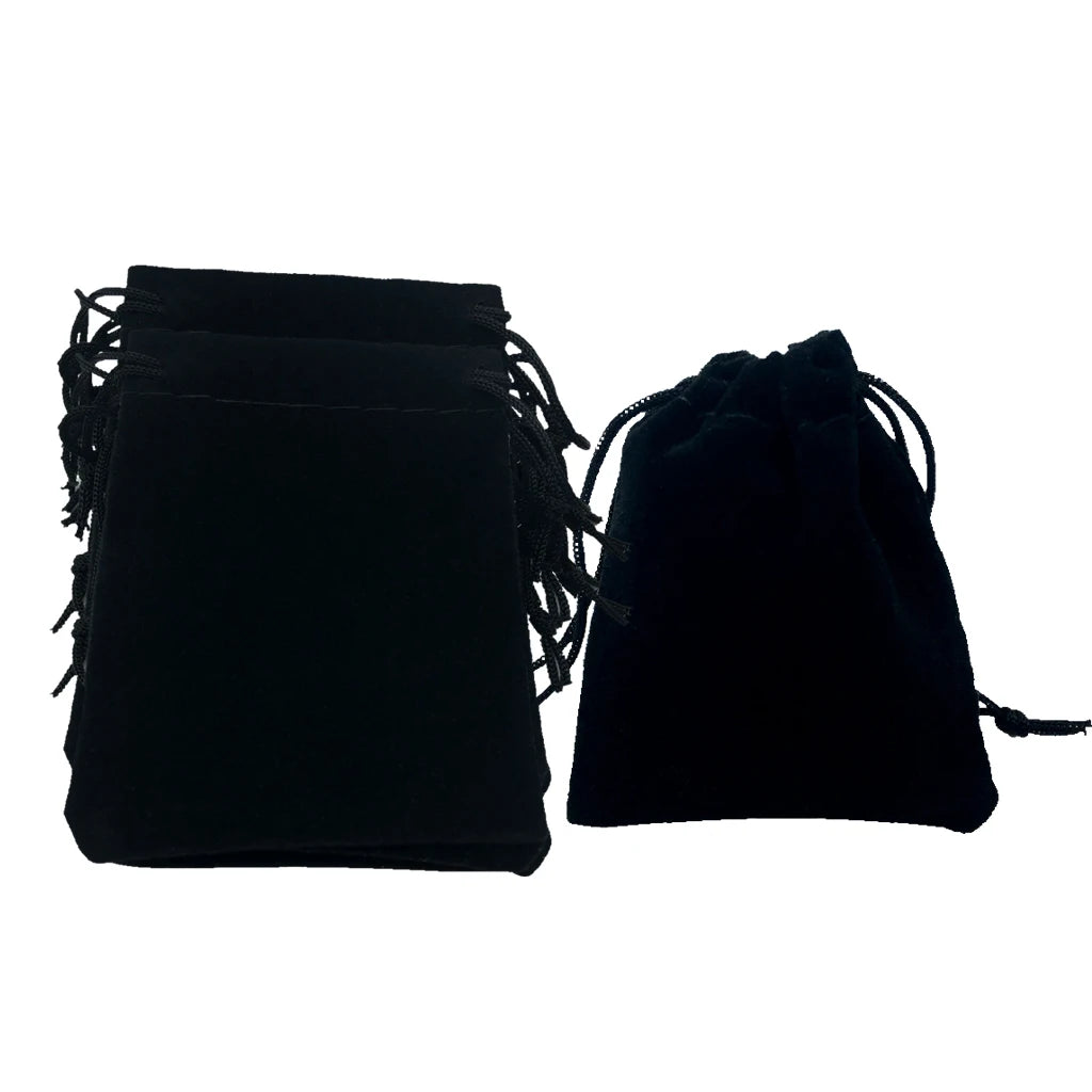 50pcs Velvet Drawstring Bags Jewelry Gift Pouches Red/Pink/Black/Blue