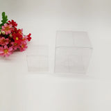 50pcs Square PVC Clear Box for Cakes Candy Wedding Jewelry Packaging