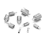 50pcs Stainless Steel 18k Plated Crimp End Beads Caps for Jewelry Making