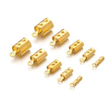 50pcs Stainless Steel 18k Plated Crimp End Beads Caps for Jewelry Making