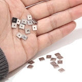 50pcs Stainless Steel 6x6mm Square Bead Spacer for DIY Jewelry Making