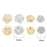 50pcs Stainless Steel Beads Caps Earring Making 8mm 10mm Golden Spacer End