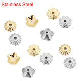 50pcs Stainless Steel Beads End Caps for Jewelry Making