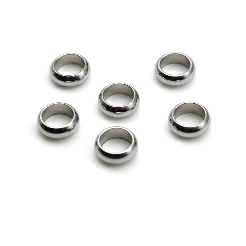 Stainless Steel Charm Beads Spacer Round Loose Beads DIY Jewelry Making