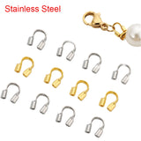 50pcs Stainless Steel Clasps Crimp Beads Covers Jewelry Making