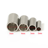 50pcs Stainless Steel Cord End Caps 2/3/4/5mm Rope Thread