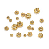 50pcs Stainless Steel Daisy Wheel Flower Charm Spacer Bead for Jewelry Making
