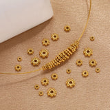 50pcs Stainless Steel Daisy Wheel Flower Charm Spacer Bead for Jewelry Making