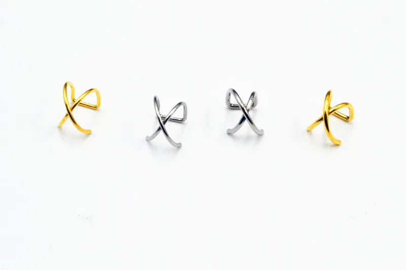 50pcs Stainless Steel Ear Cuff Earring Wrap Clip On Non Piercing Jewelry