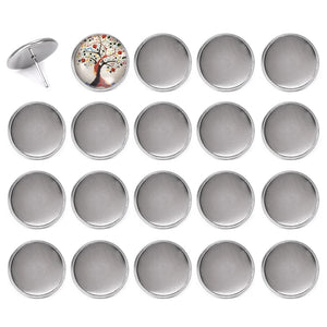 50pcs Stainless Steel Earring Studs Base 8 10 12 16mm DIY Earrings Blank Base