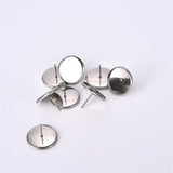 50pcs Stainless Steel Earring Studs Base 8 10 12 16mm DIY Earrings Blank Base
