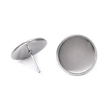 50pcs Stainless Steel Earring Studs Base 8 10 12 16mm DIY Earrings Blank Base