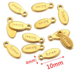 50pcs Stainless Steel Extension End Charms Tail Tags For Jewelry Making DIY