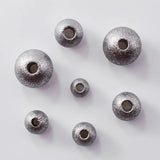 50pcs Stainless Steel Frosting Spacer Beads Ball 3-8mm DIY Jewelry Making
